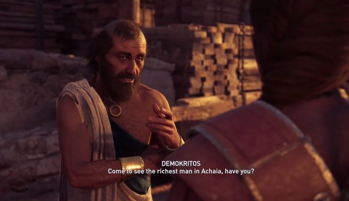 In Assassins Creed Odyssey, youll get to know the character of Demokritos - AC Odyssey: Historical Figures - Tips - Assassins Creed Odyssey Guide