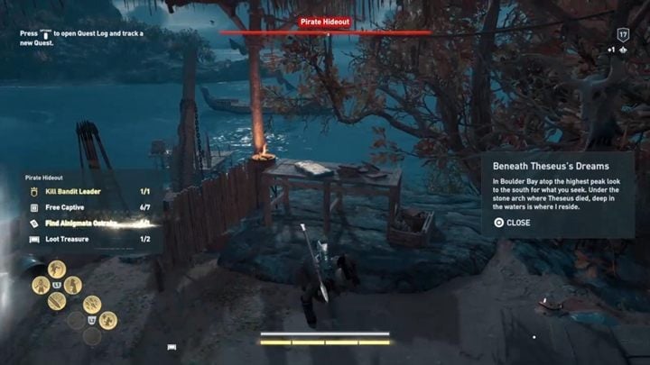 Location of Ainigmata Ostraka: Skiros, Pirate Hideout, not that far from the sea - AC Odyssey: Ainigmata Ostraka in Abantis Islands - Ainigmata Ostraka - Assassins Creed Odyssey Guide