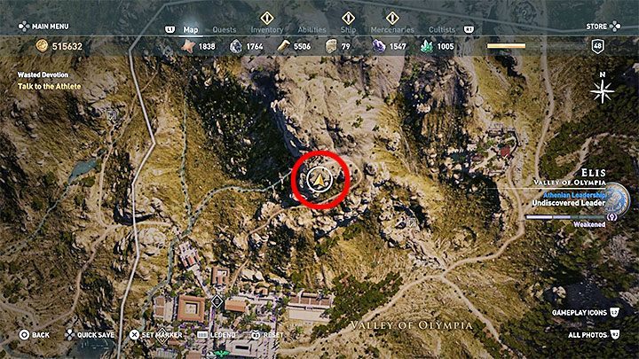 Solving the riddle: Exit the cave and head towards the Valley of Olympia - AC Odyssey: Ainigmata Ostraka on Elis - Ainigmata Ostraka - Assassins Creed Odyssey Guide