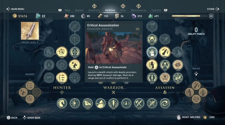 This skill ensures the execution of a critical assassination - AC Odyssey: How to develop the assassins skills? - FAQ - Assassins Creed Odyssey Guide