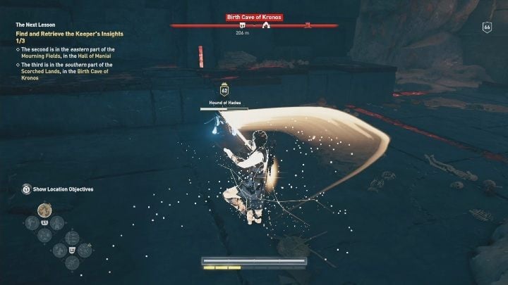 Hades dogs are in the cave - AC Odyssey Fate of Atlantis: Birth Cave of Kronos, Perception of Hermes - Perception of Hermes - Assassins Creed Odyssey Guide