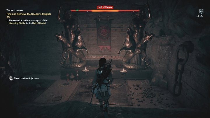 An altar is at the end of the tunnel - AC Odyssey Fate of Atlantis: Hall of Maniai, Perception of Hermes - Perception of Hermes - Assassins Creed Odyssey Guide