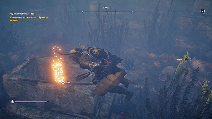 Reach the water tank and dive - Papyrus Puzzle in Siwa - Papyruses - Assassins Creed Origins Guide
