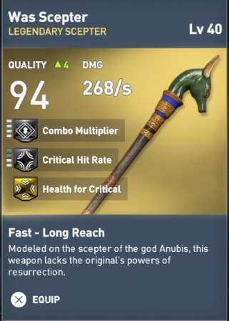 Once you win the fight with the god, you gain 1000 XP, 250 gold and an exclusive weapon - Trials of the Gods Guide - Trial of Anubis, Trial of Sobek and Trial of Sekhmet - Walkthrough - Assassins Creed Origins Guide