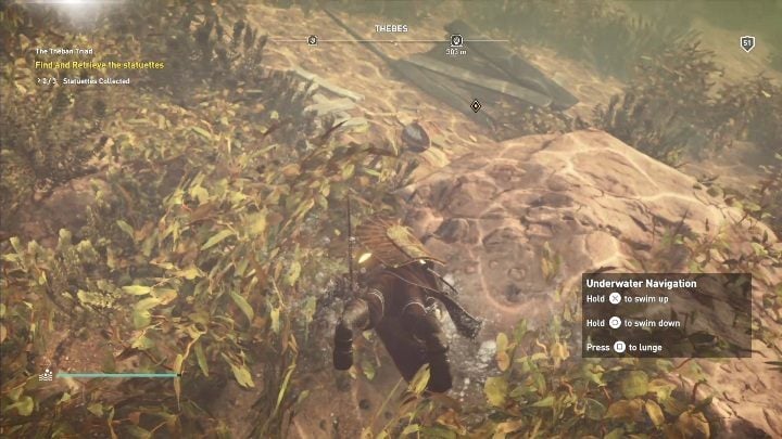 The third statue is under water - Afterlife-Thebes - AC Origins The Curse of the Pharaohs DLC | Side quests - Underworld and Side quests - Assassins Creed Origins Guide