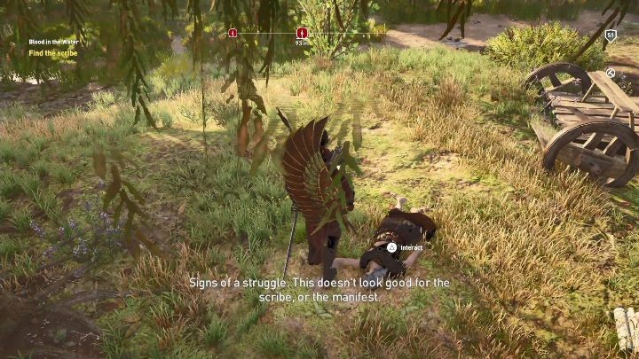 At the beginning of this mission you have to visit Svenette - he will not be at home - Blood in the Water - AC Origins The Curse of the Pharaohs DLC | Main quests - Main quests - Assassins Creed Origins Guide