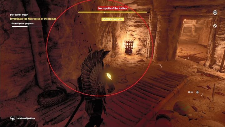 At the exit, there is a hole covered with spider webs - Blood in the Water - AC Origins The Curse of the Pharaohs DLC | Main quests - Main quests - Assassins Creed Origins Guide