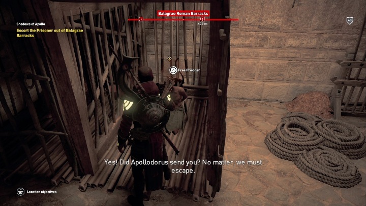 Bayek can find a prisoner locked in Balagrae Roman Barracks - Green Mountains and Libue side quests and quest map | Walkthrough - Side quests - Assassins Creed Origins Guide