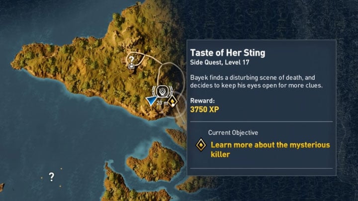 Another murder scene is located in north-east part of Kanopos Nome province - the place is presented in the pictures - Iment Nome and Lake Mareotis Side quests and quest map | Walkthrough - Side quests - Assassins Creed Origins Guide