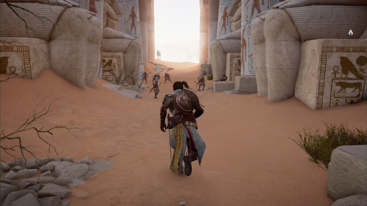 Here, the game will show you how to break walls - Tutorial (Prologue) | Main quests | Walkthrough - Main quests - Assassins Creed Origins Guide