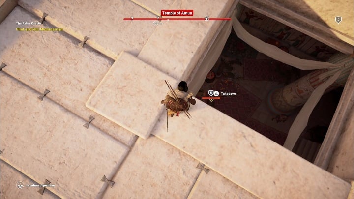 He is in a building - The False Oracle | Main quests | Walkthrough - Main quests - Assassins Creed Origins Guide