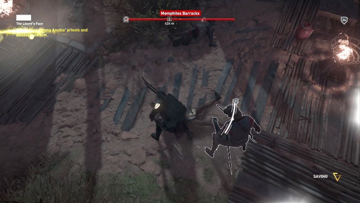 This is the second part of The Lizards mission - The Lizards Face | Main quests | Walkthrough - Main quests - Assassins Creed Origins Guide