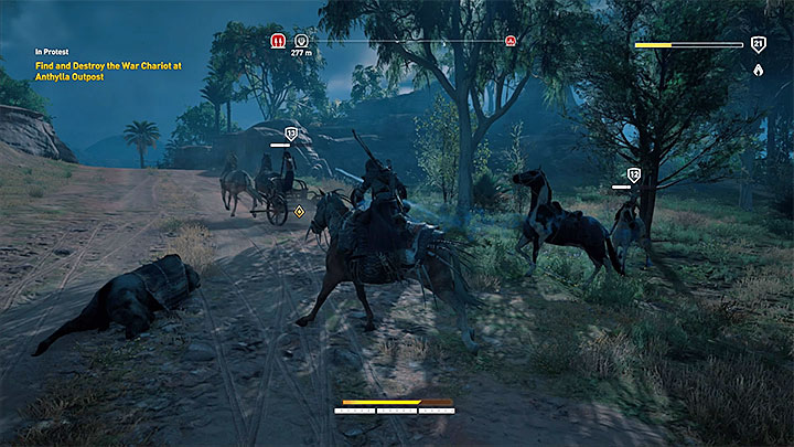 A widow can give you a quest in which you must find and destroy a war chariot to avenge his husbands death - Sap-Meh Nome side quests and quest map | Walkthrough - Side quests - Assassins Creed Origins Guide