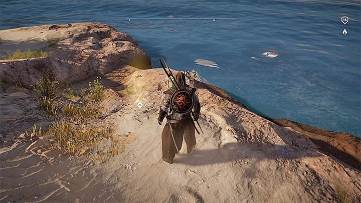 The fallen palm tree points towards a beach nearby - it is located in south-west part of the island - Papyrus Puzzle in Alexandria - Papyruses - Assassins Creed Origins Guide