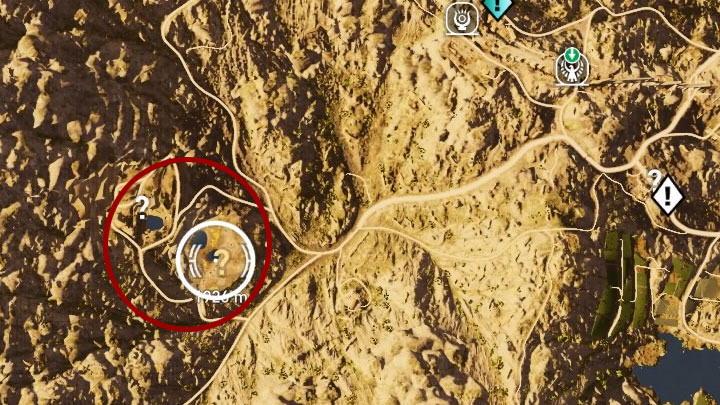 Now you have to get to the Green Mountains province - more precisely in the vicinity of Roman Camp of Curus in the south-west part of it (picture above) - Papyrus Puzzle in Kyrenaika - Papyruses - Assassins Creed Origins Guide