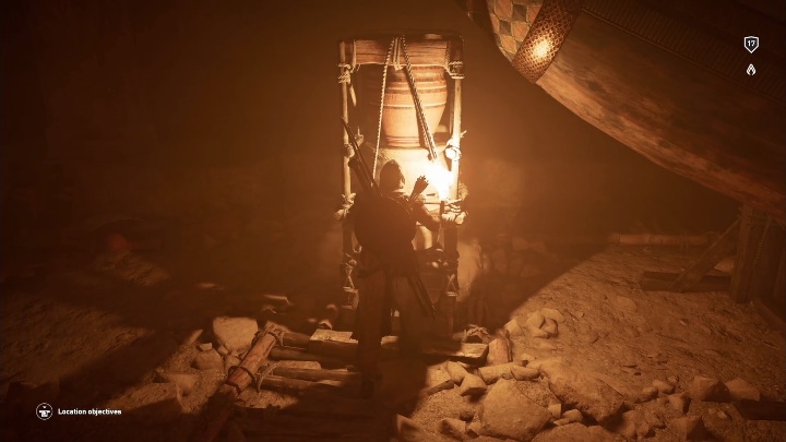You reach a room with gondola - Tombs in Black Desert Walkthrough - Tombs - Assassins Creed Origins Guide