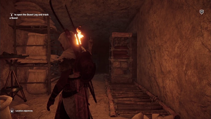 On the right side of the room you can see a wooden shelf - Tombs in Saqqara Nome Walkthrough - Tombs - Assassins Creed Origins Guide