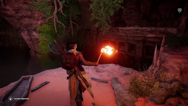 After reaching a body of water - dive - Tombs in Isolated Desert Walkthrough - Tombs - Assassins Creed Origins Guide