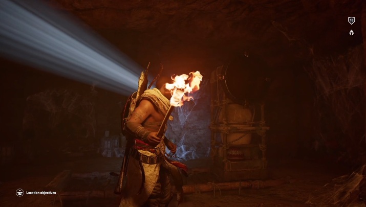 Move the objects so that they reflect the light further - Tombs in Isolated Desert Walkthrough - Tombs - Assassins Creed Origins Guide