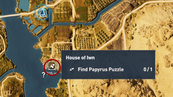 This papyrus can be found in House of Iwn in the Faiyum Oasis - Papyrus Puzzle in Faiyum Oasis - Papyruses - Assassins Creed Origins Guide
