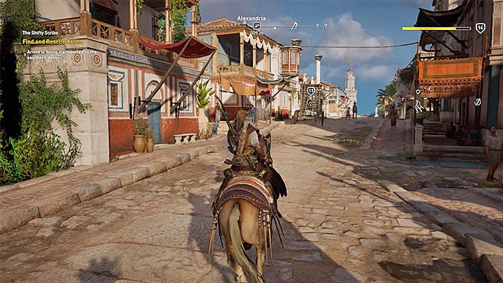 Bayek must save Aristo, a Greek philosopher - Alexandria side quests and quest map | Walkthrough - Side quests - Assassins Creed Origins Guide