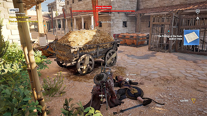 Put the rescued actor on the ground and speak with him - Alexandria side quests and quest map | Walkthrough - Side quests - Assassins Creed Origins Guide