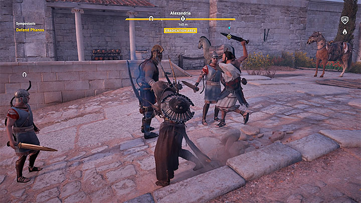 Go to the Alexandrias amphitheater and meet with Phanos again - Alexandria side quests and quest map | Walkthrough - Side quests - Assassins Creed Origins Guide