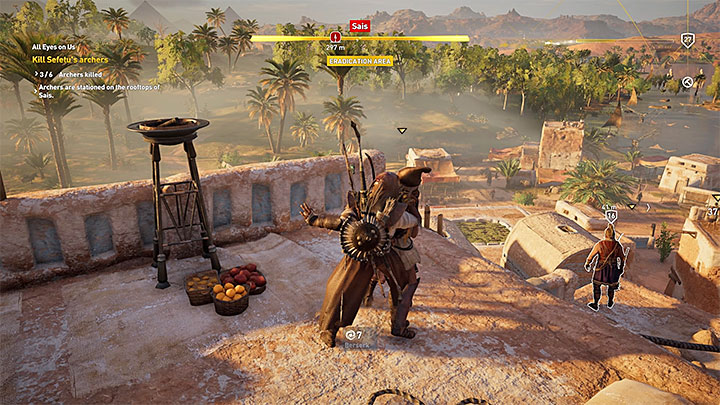 You must assassinate 6 Sefetus archers - Sapi-Res Nome and Khensu Nome side quests and quest map | Walkthrough - Side quests - Assassins Creed Origins Guide