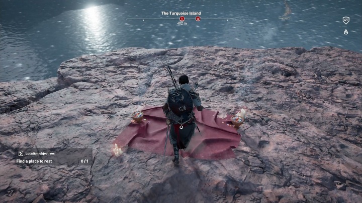 This Hermit location is found on the mountain, in the middle of the island - How to get to Hermits in The Hidden Ones DLC? - Basic questions - Assassins Creed Origins Guide