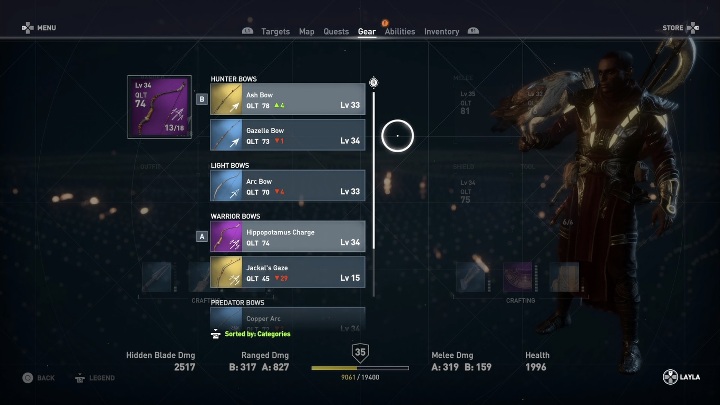 Aim at an enemy while you are drawing your bow and you will see how much damage your shot can deal - Combat in Assassins Creed Origins - Basics - Assassins Creed Origins Guide