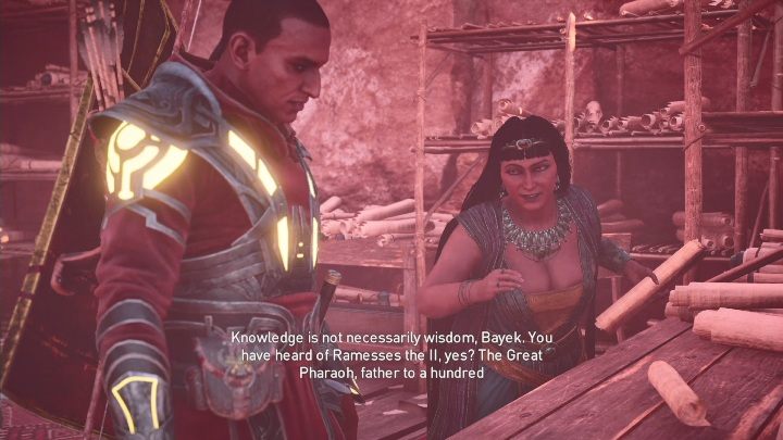 At the beginning of this mission you must talk to Tahemet - The King of Kings - AC Origins The Curse of the Pharaohs DLC | Main quests - Main quests - Assassins Creed Origins Guide