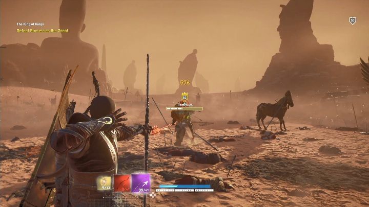 After completing those two missions, you must arrange the objects located in front of the throne of Ramses - The King of Kings - AC Origins The Curse of the Pharaohs DLC | Main quests - Main quests - Assassins Creed Origins Guide