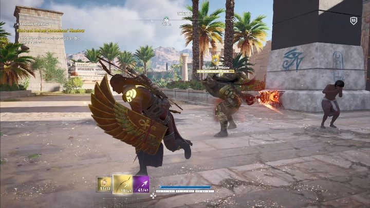 At the beginning of this mission head to Thebes - A Pharaohs Shadow - AC Origins The Curse of the Pharaohs DLC | Main quests - Main quests - Assassins Creed Origins Guide