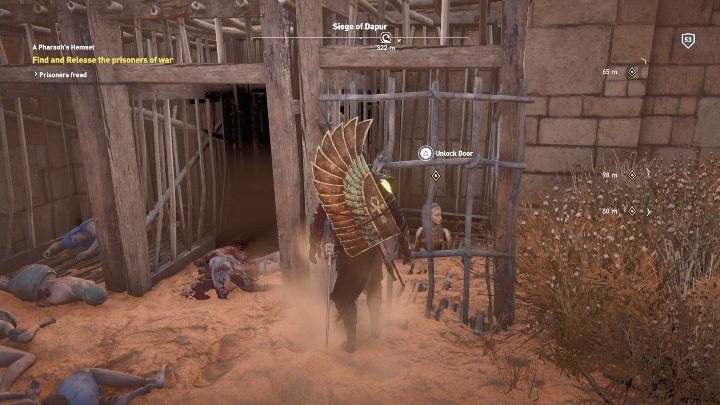 In this mission you need to find and release four prisoners - A Pharaohs Hemset - AC Origins The Curse of the Pharaohs DLC | Main quests - Main quests - Assassins Creed Origins Guide