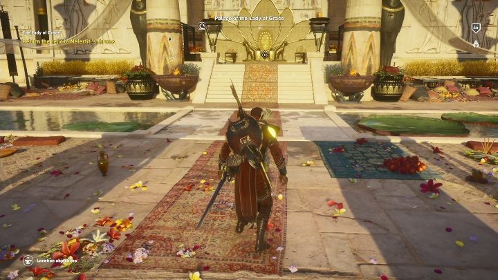 Place the artifact into her throne to summon this boss - Boss fights in AC Origins The Curse of the Pharaohs DLC - Basic questions - Assassins Creed Origins Guide