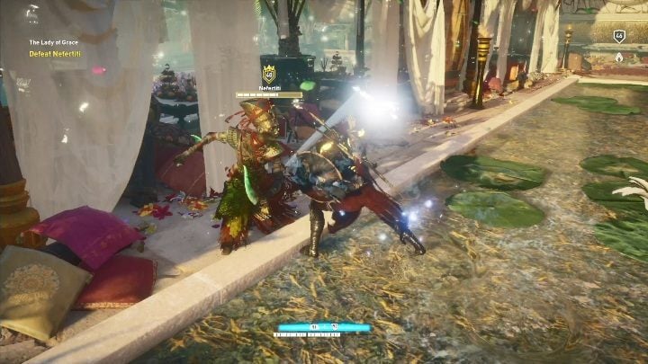 Nefretiti uses two blades - Boss fights in AC Origins The Curse of the Pharaohs DLC - Basic questions - Assassins Creed Origins Guide