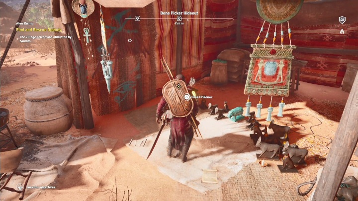 You learn that the bandits have kidnapped the priest - Aten Rising - AC Origins The Curse of the Pharaohs DLC | Main quests - Main quests - Assassins Creed Origins Guide