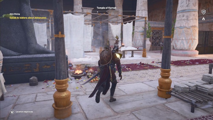 After that you have to speak with Isidora in the temple - Aten Rising - AC Origins The Curse of the Pharaohs DLC | Main quests - Main quests - Assassins Creed Origins Guide