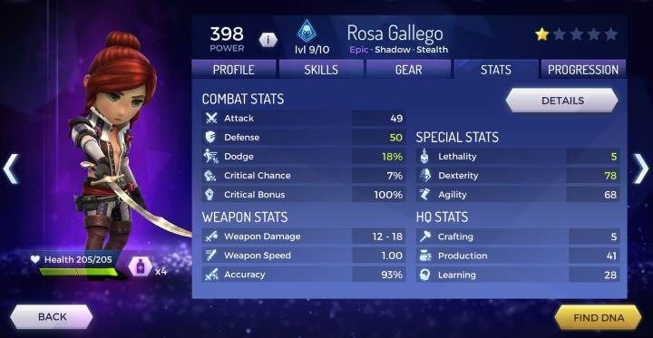 Combat Stats - Hero stats in Assassins Creed Rebellion - Team - Assassins Creed Rebellion Guide