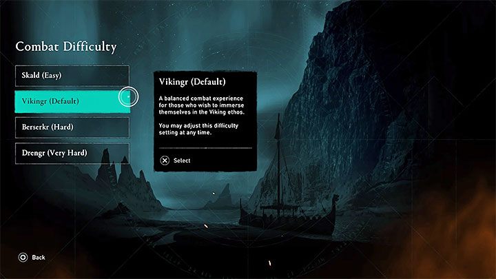 The four main difficulty levels for this setting are - Assassins Creed Valhalla: Difficulty levels - Basics - Assassins Creed Valhalla Guide and Walkthrough