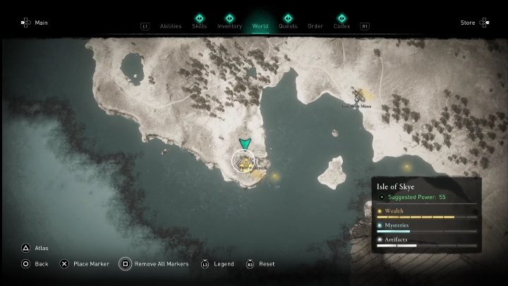 This chest is hidden in Dun Ardteck, a location in the southeastern part of the island - AC Valhalla Crossover Stories: Gear Chests in Isle of Skye - locations - Secrets and Collectibles - Assassins Creed Valhalla Guide and Walkthrough