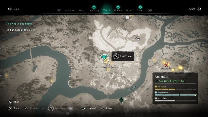 You will find this chest in Pontem Esera - AC Valhalla Siege of Paris: Gear, Amienois - secrets, locations - Amienois - Assassins Creed Valhalla Guide and Walkthrough