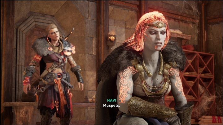 After examining all the important items, you will see Eyse, who is going through the items on the upper floor of the workshop - AC Valhalla Dawn of Ragnarok: Cold Embers - Walkthrough - Assassins Creed Valhalla Guide and Walkthrough