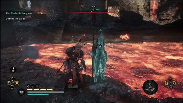 At the site, you will see a statue that is close to the lava - AC Valhalla: Dawn of Ragnarok: The Warlords Daughter - Walkthrough - Assassins Creed Valhalla Guide and Walkthrough