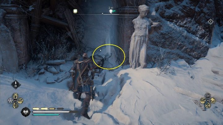To get to this mask you have to jump from the synchronization point, climb up a rock and reach a small recess in the mountain - Assassins Creed Valhalla: Roman Artifact - Snotinghamscire, secrets, locations - Snotinghamscire - Assassins Creed Valhalla Guide and Walkthrough
