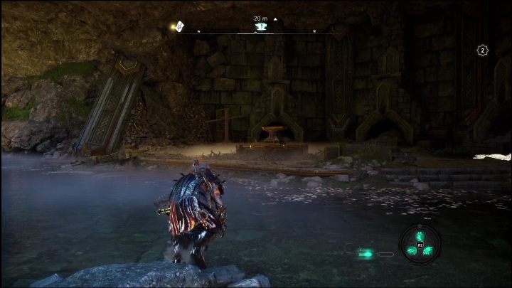 The memory is located in a small area between the rocks - AC Valhalla Dawn of Ragnarok: Mythical Memories (Vangrinn) - list of all - Vangrinn - Assassins Creed Valhalla Guide and Walkthrough