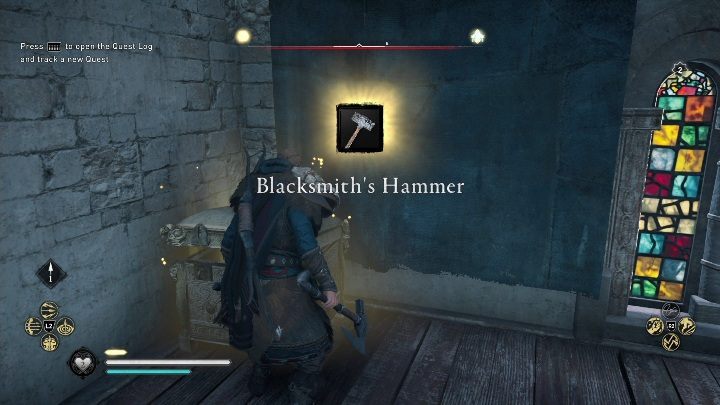 In order to get to it, you have to enter the church tower and then break the ceiling - Assassins Creed Valhalla: Gear - Lunden secrets, locations - Lunden - Assassins Creed Valhalla Guide and Walkthrough