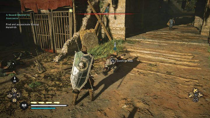 In the chapel apart from Herefrith you will meet several soldiers - Assassins Creed Valhalla: A Sword-Shower in Anecastre - Lincolnscire - Assassins Creed Valhalla Guide and Walkthrough