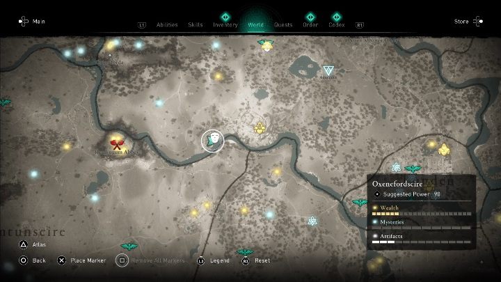 You will find this mask in the southern part of the region - Assassins Creed Valhalla: Roman artifact - Oxenefordscire secrets, locations - Oxenefordscire - Assassins Creed Valhalla Guide and Walkthrough