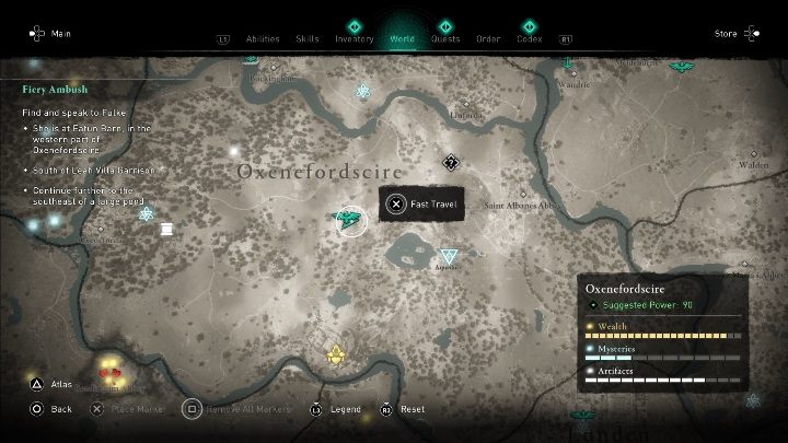 You will find the fifth mask in the middle of the region, right next to the synchronization point - Assassins Creed Valhalla: Roman artifact - Oxenefordscire secrets, locations - Oxenefordscire - Assassins Creed Valhalla Guide and Walkthrough